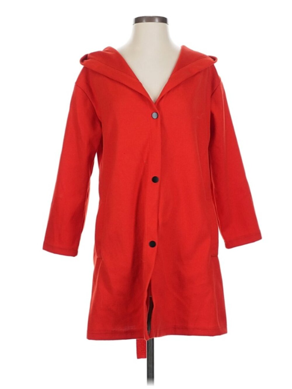 Adorable bright red hooded coat. Lightweight and cozy